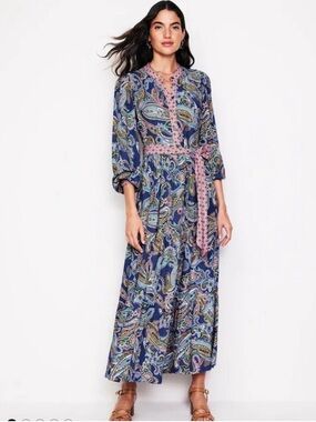 Boden Alba Viscose Paisley Maxi Dress 2P Petite